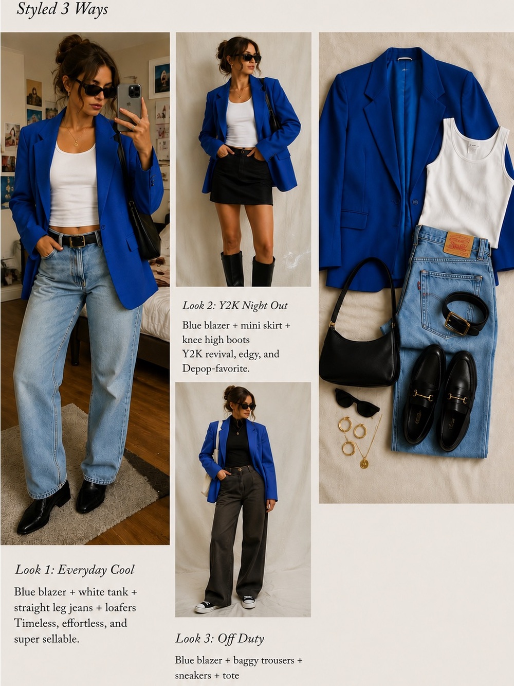 Vintage Pendleton Womens Size 14 Royal Blue 100% Wool One Button Blazer Jacket